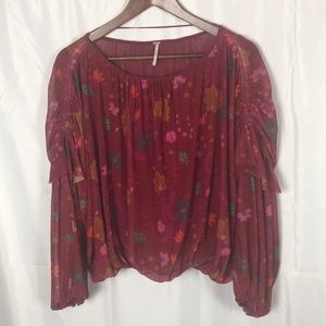 Free People multi colored floral blouse size S